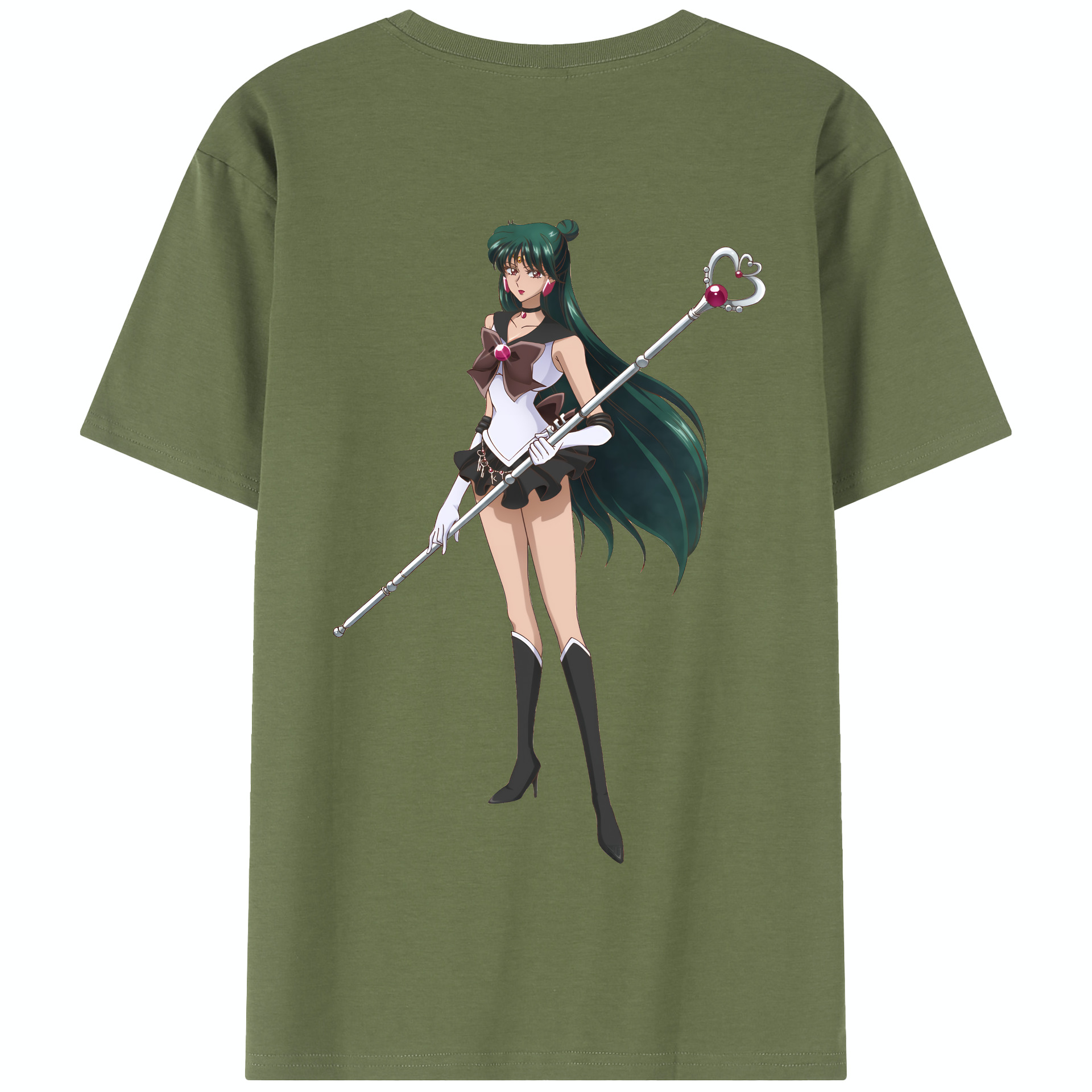 （画像用） 美少女戦士セーラームーン 冥王せつな Sailor Moon Meiou Setsuna 綿100％半袖Tシャツ（背面プリント）